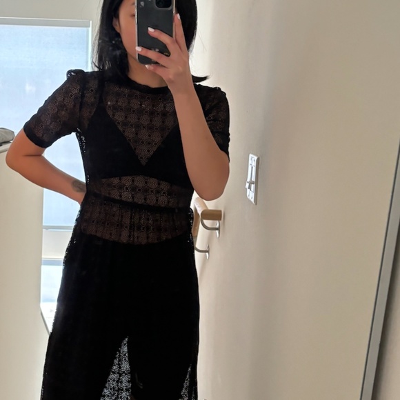 zara lace t-shirt mid dress - Picture 3 of 4